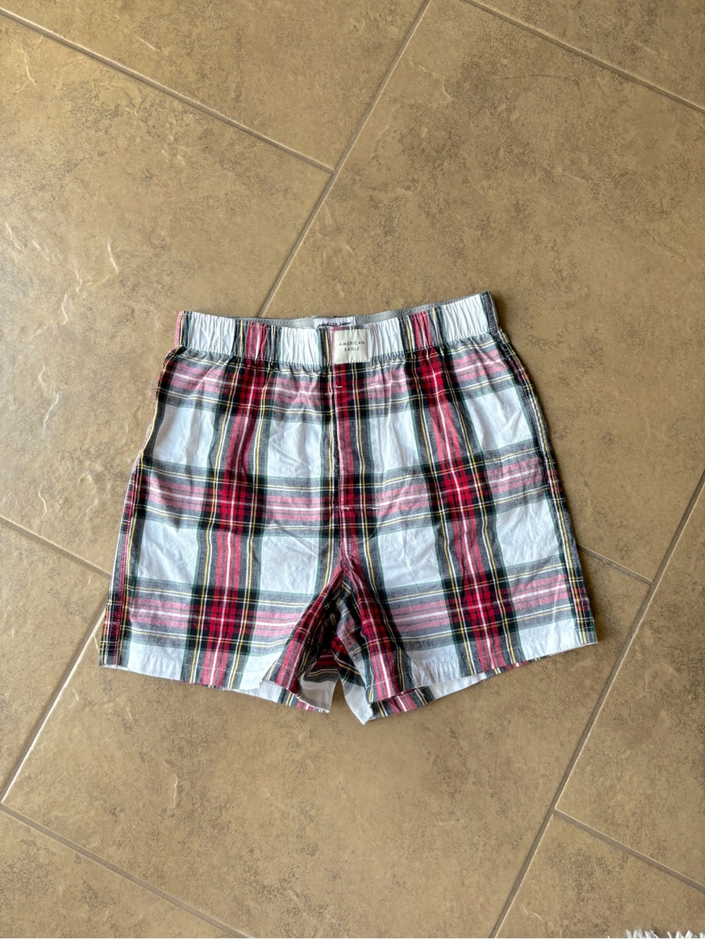 American Eagle Plaid Holiday Boxers • NEW